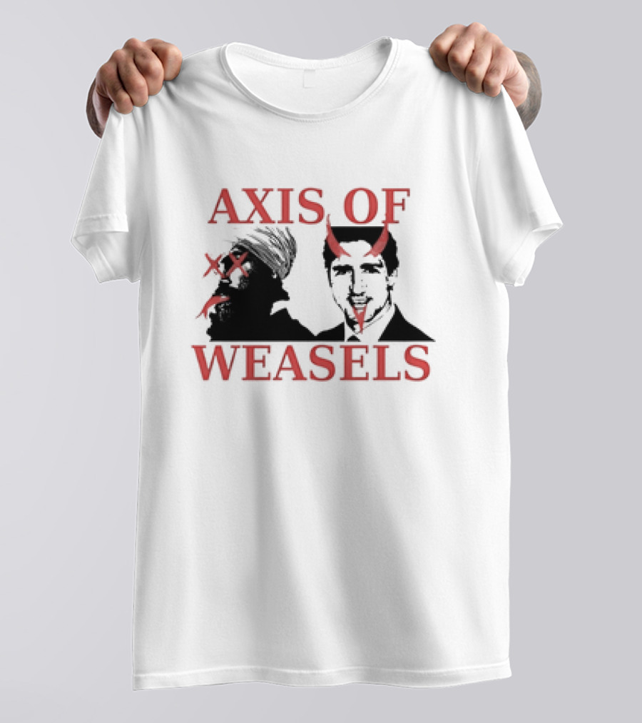 Axis Of Weasels Classic Political Satire Leaders With Devil Horns T-Shirt