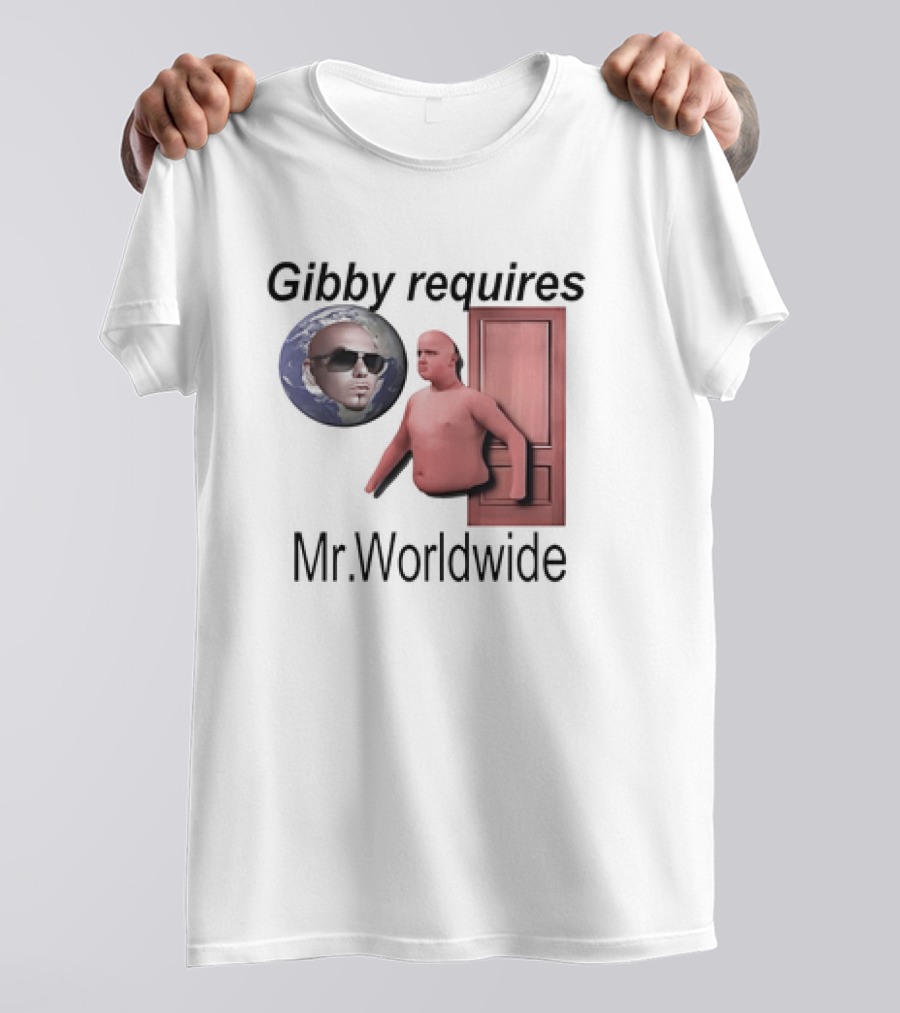 Gibby Requires Mr. Worldwide Door Meme T-Shirt