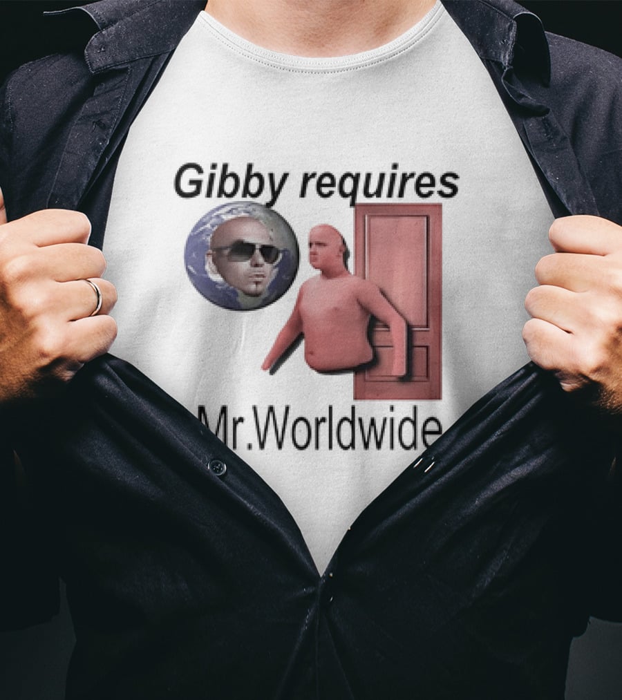 Gibby Requires Mr. Worldwide Door Meme T-Shirt