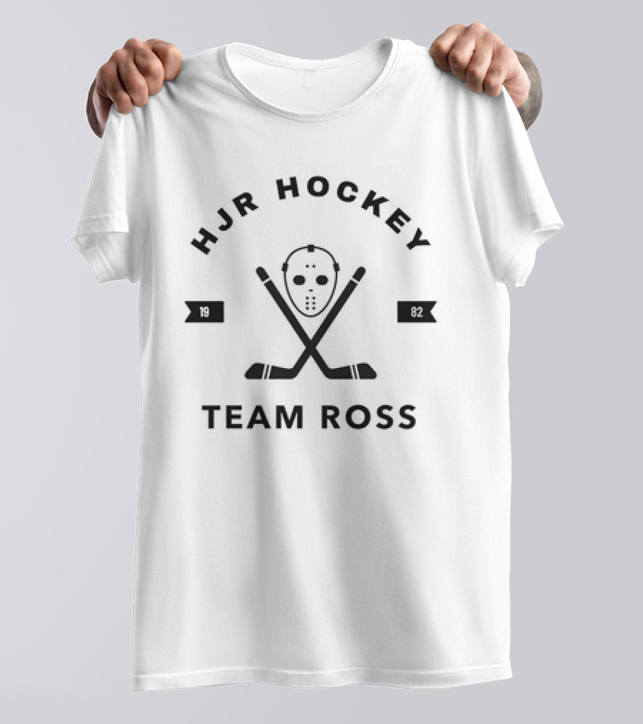 HJR Hockey Team Ross 1982 Mask And Sticks T-Shirt