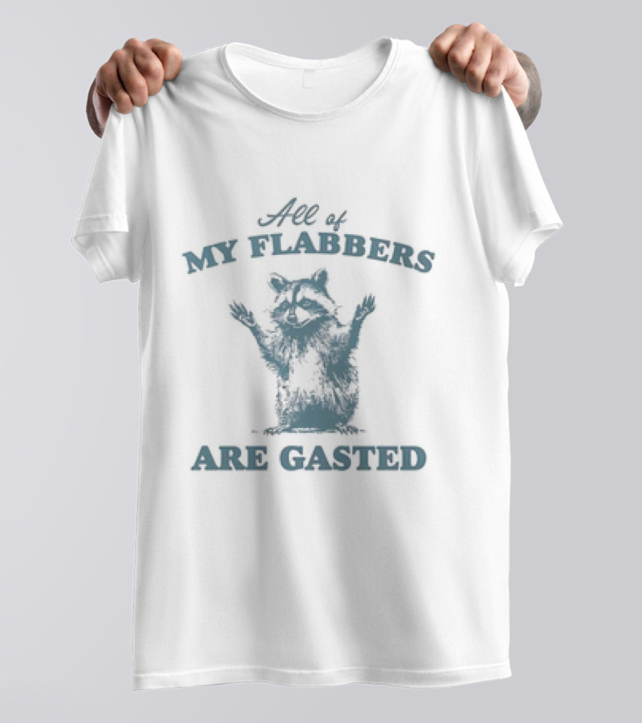 All Of My Flabbers Are Gasted Raccoon T-Shirt