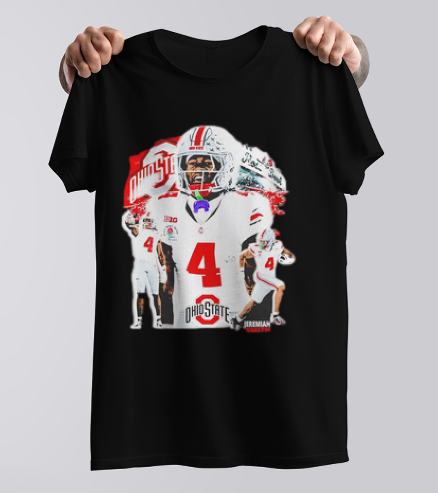 Ohio State Buckeyes Jeremiah Smith Football Player Number 4 960s Sports T-Shirt