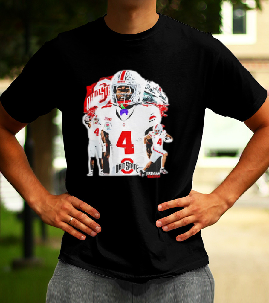 Ohio State Buckeyes Jeremiah Smith Football Player Number 4 960s Sports T-Shirt