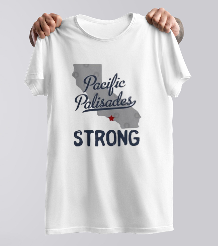 Pacific Palisades California Strong State Outline T-Shirt