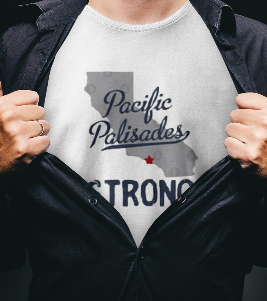 Pacific Palisades California Strong State Outline T-Shirt