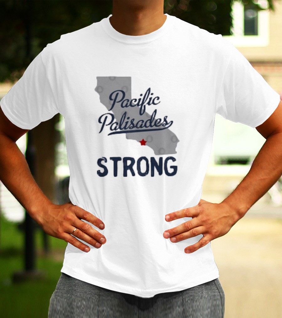 Pacific Palisades California Strong State Outline T-Shirt