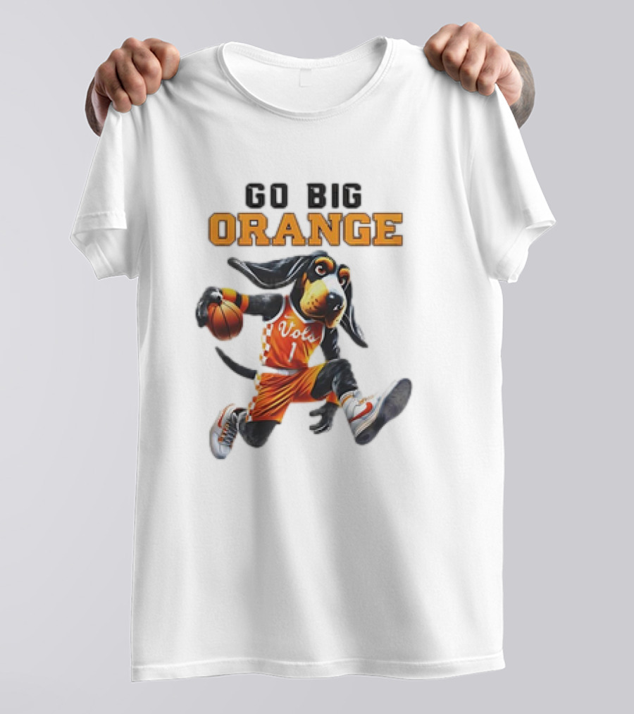 NCAA Tennessee Volunteers Go Big Orange Vols Mascot Basketball 2025 T-Shirt
