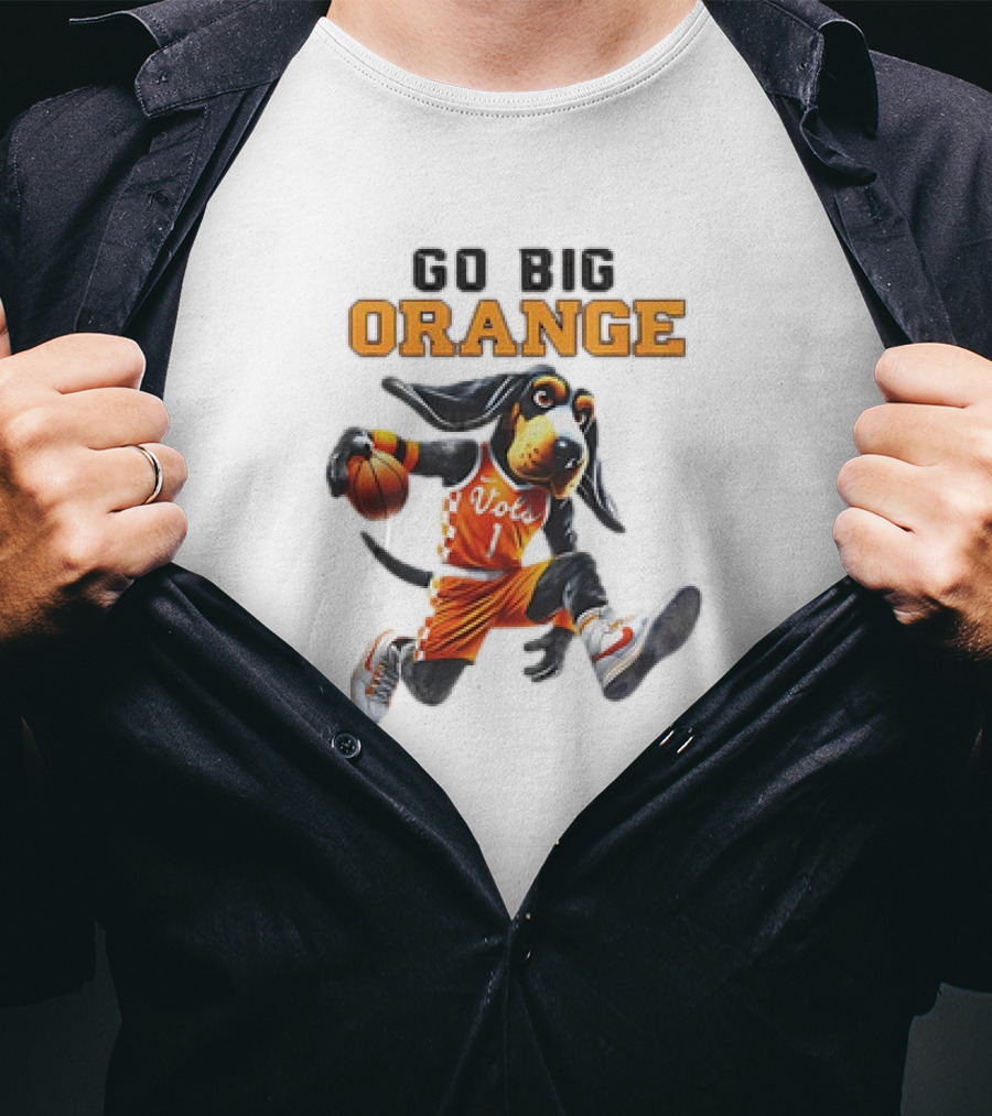 NCAA Tennessee Volunteers Go Big Orange Vols Mascot Basketball 2025 T-Shirt