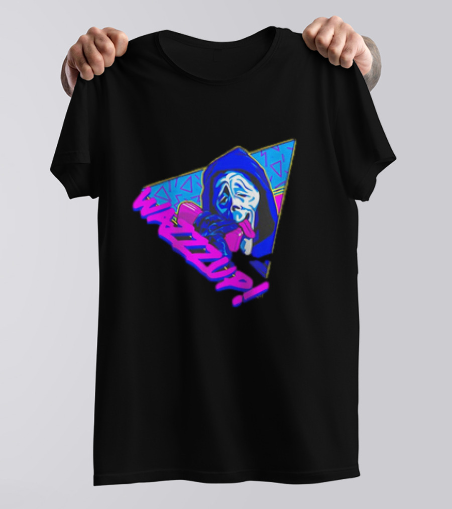 Ghostface Scream Wazzup 90s Neon Vibes T-Shirt
