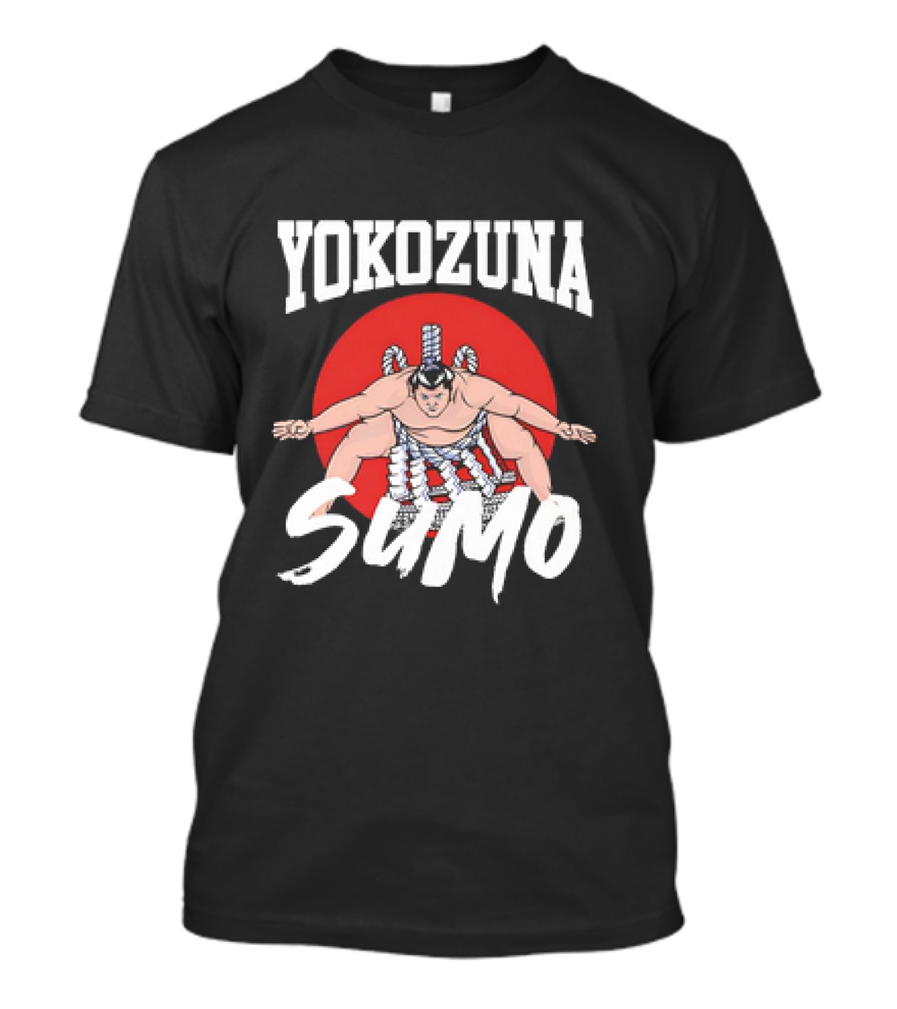 Yokozuna Sumo Japan Vintage Red Sun Background T-Shirt