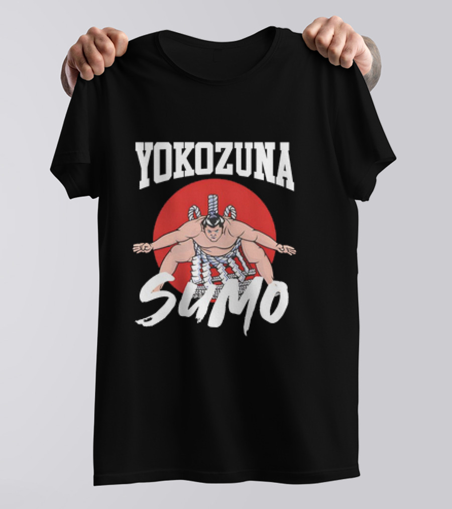 Yokozuna Sumo Japan Vintage Red Sun Background T-Shirt