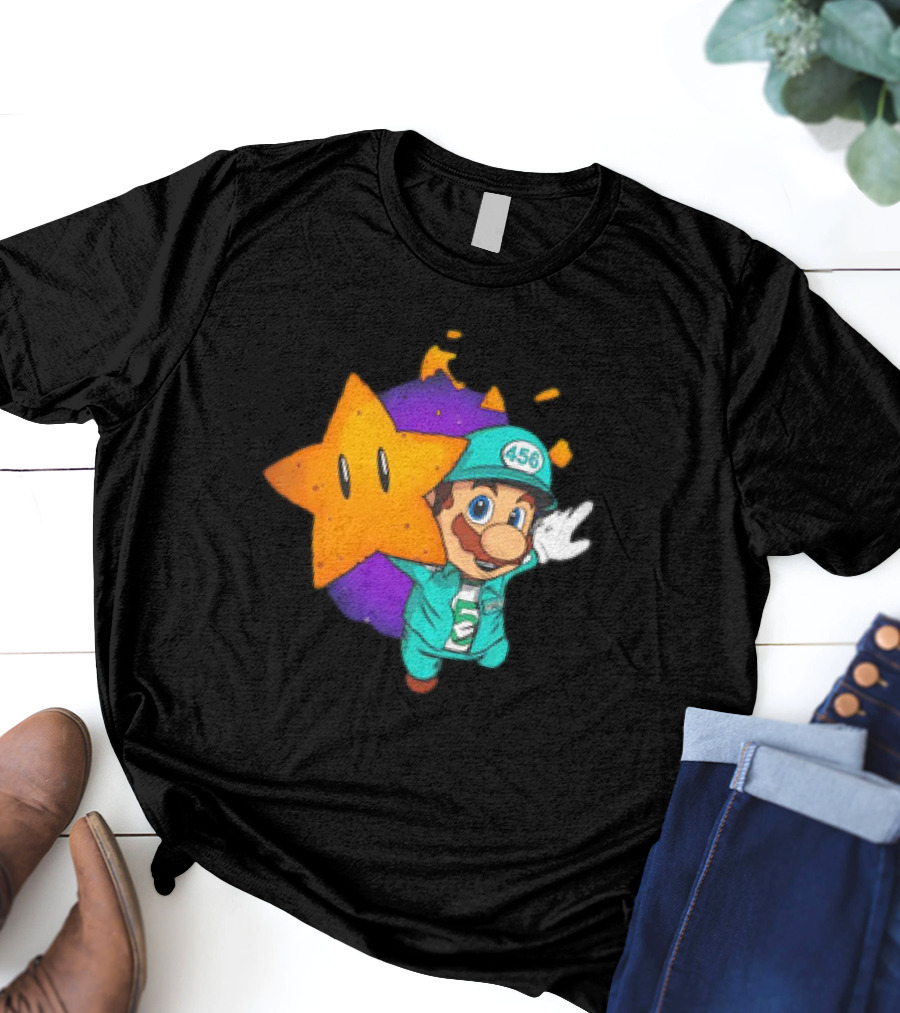 Mario With Squid Game 456 Star Fusion T-Shirt
