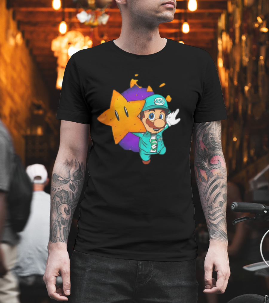 Mario With Squid Game 456 Star Fusion T-Shirt