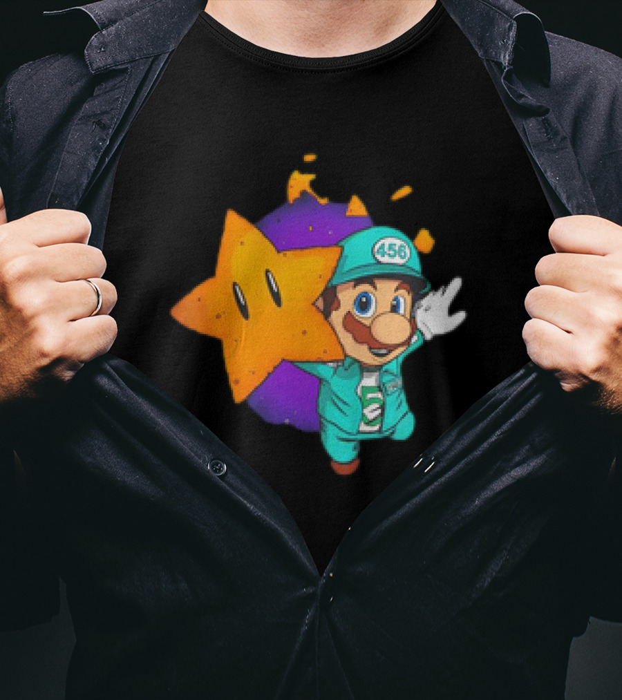 Mario With Squid Game 456 Star Fusion T-Shirt
