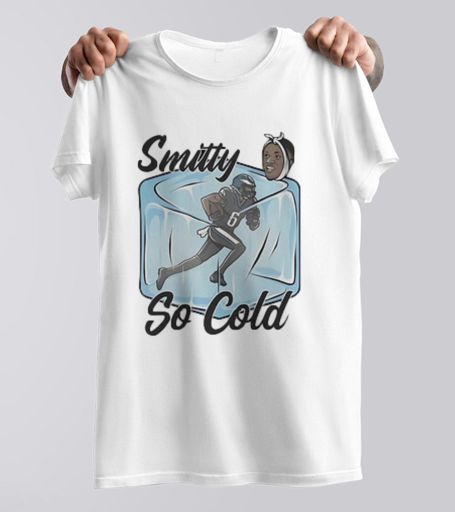 Smitty So Cold Philadelphia Eagles Cartoon Ice Block Running T-Shirt
