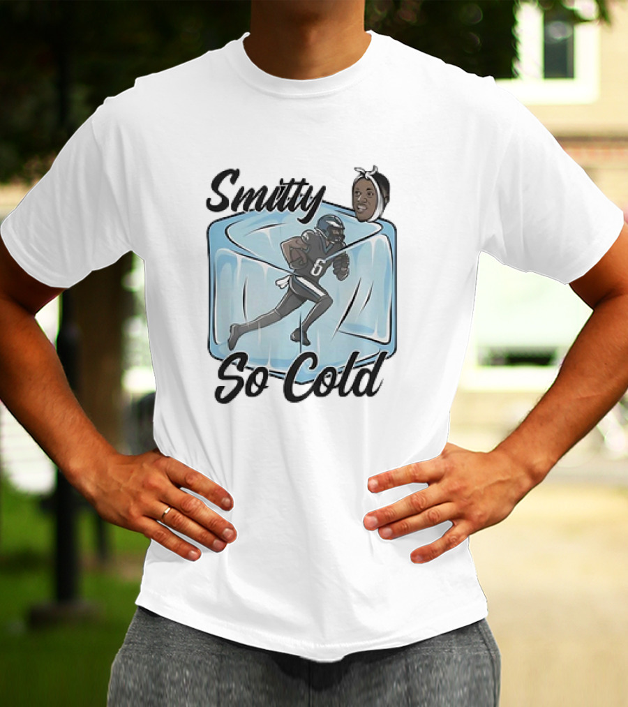 Smitty So Cold Philadelphia Eagles Cartoon Ice Block Running T-Shirt