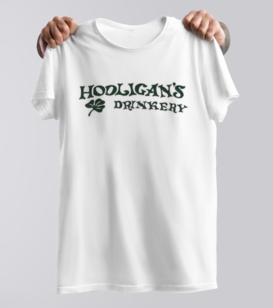 Hooligan's Drinkery Shamrock Green Text T-Shirt