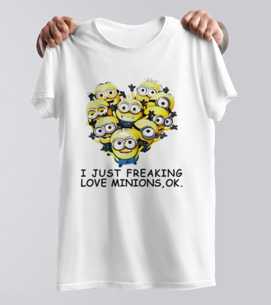 I Just Freaking Love Minions OK Heart-Shaped Minion Group T-Shirt