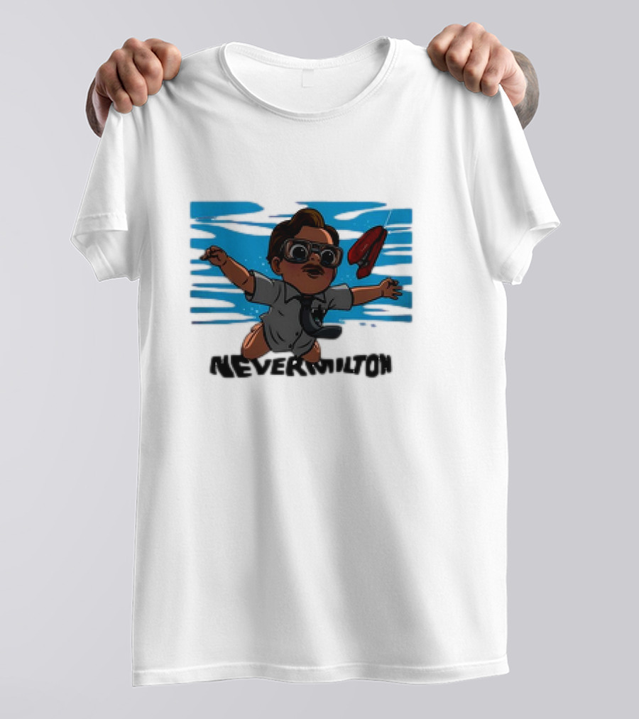 Milton Waddams Nevermilton Nirvana Nevermind Parody Office Space Mashup T-Shirt