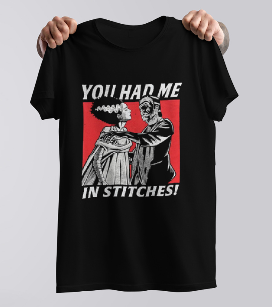Frankenstein And The Bride You Had Me In Stitches Retro Monster Dance T-Shirt