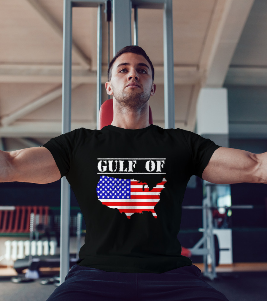 Gulf Of United States Of America Flag Map T-Shirt