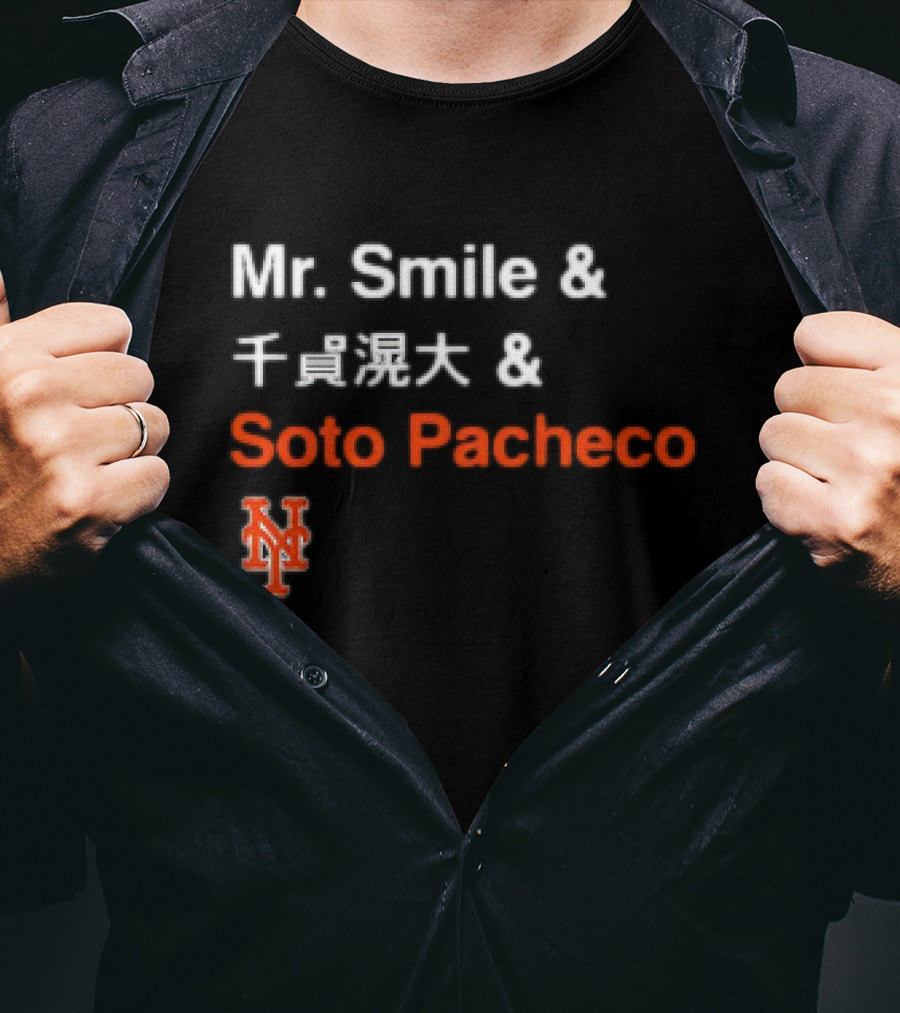 Mr. Smile New York Mets Logo Soto Pacheco T-Shirt