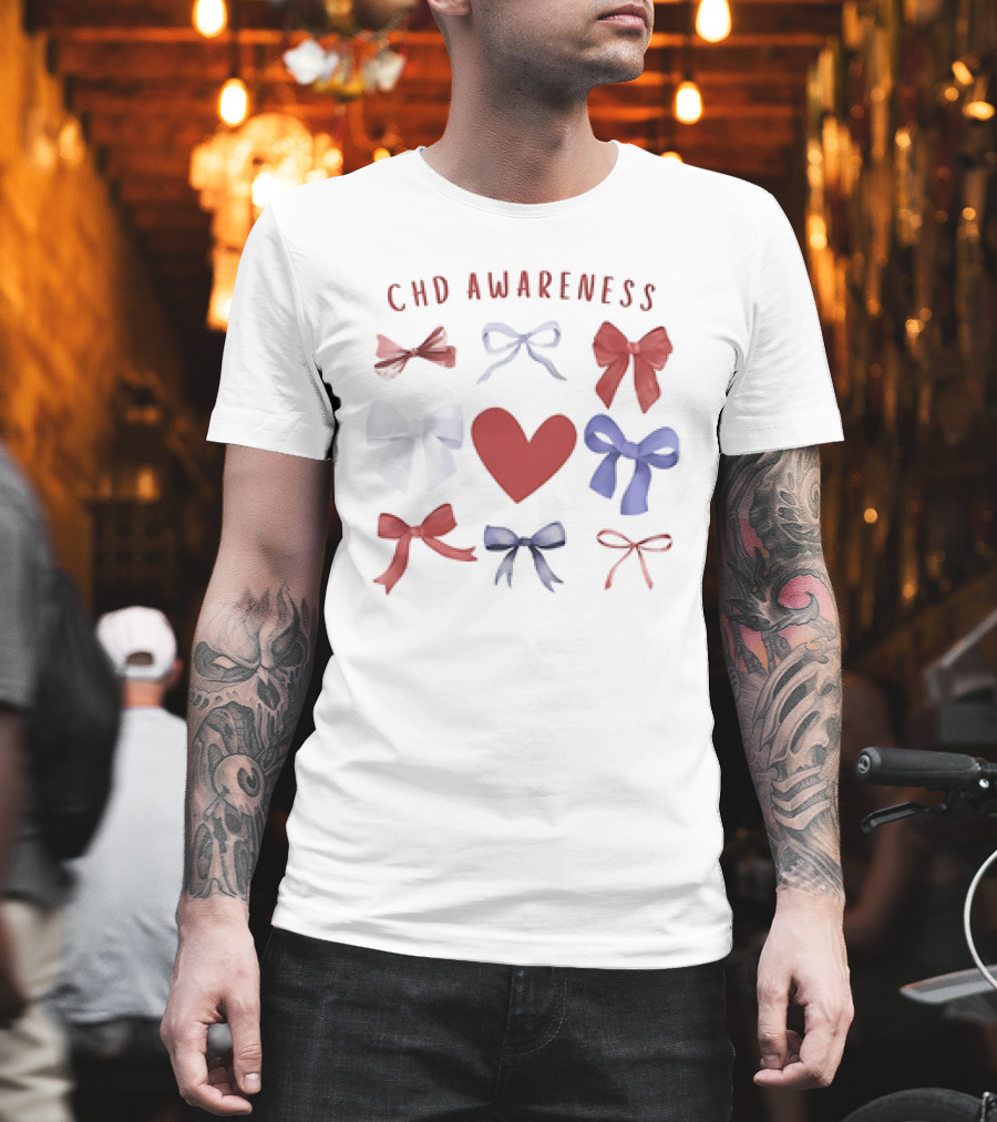 CHD Awareness Heart And Bows Collection T-Shirt