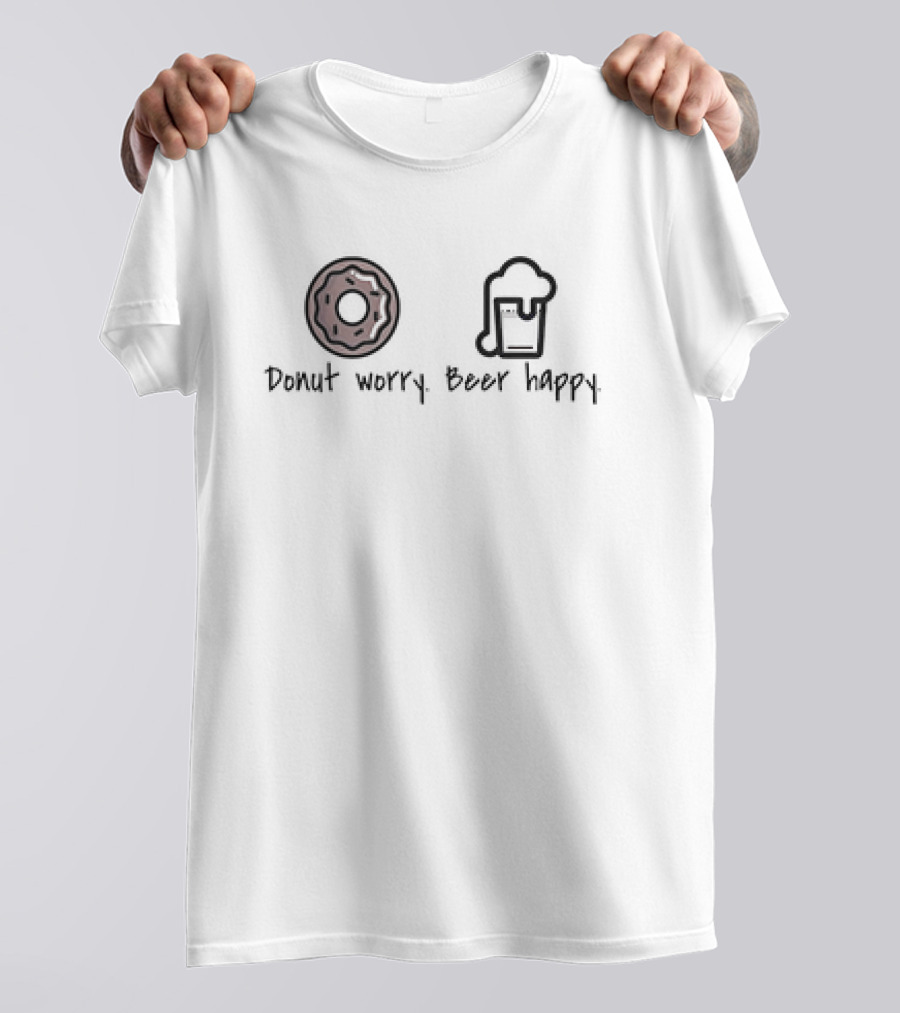 Donut Worry Beer Happy Donut Beer Icons T-Shirt