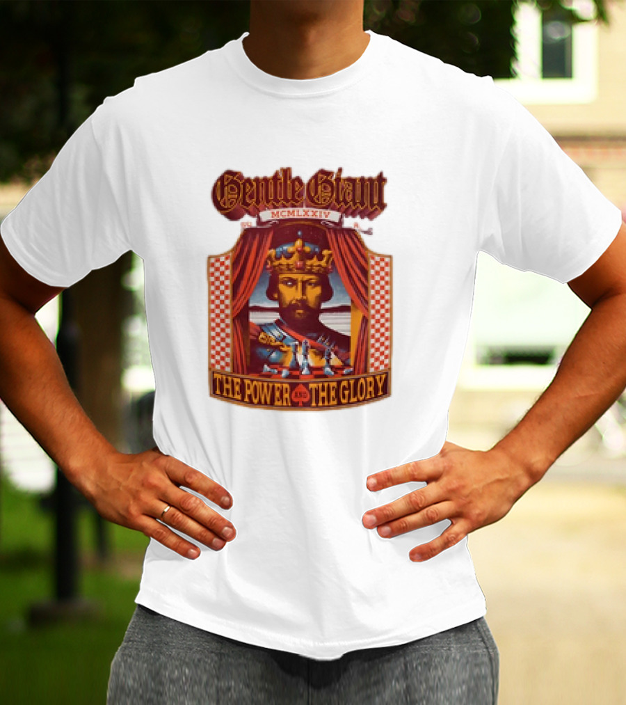 Gentle Giant MCMLXXIV The Power And The Glory King Chessboard Curtain T-Shirt