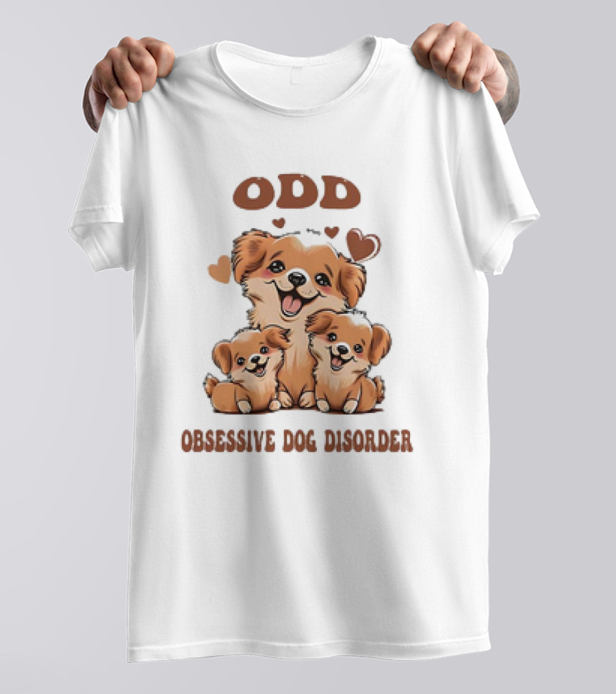 ODD Obsessive Dog Disorder Cute Puppy Family With Hearts T-Shirt