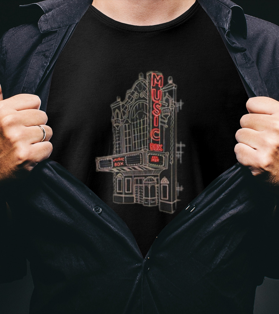 Music Box Theater Neon Sign Est 1929 T-Shirt