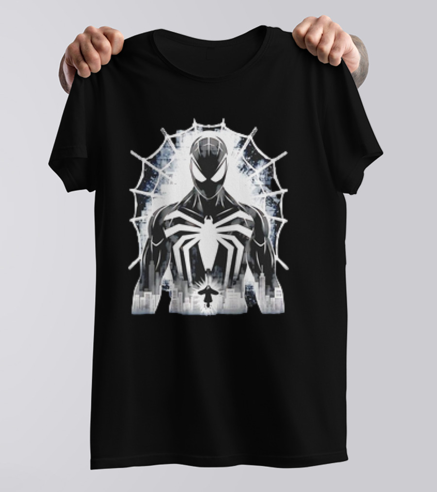 Spider-Man Noir Venom Symbiote Urban Web Cityscape T-Shirt