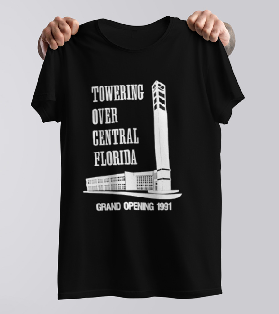 Towering Over Central Florida Grand Opening 1991 Clock Tower Building T-Shirt