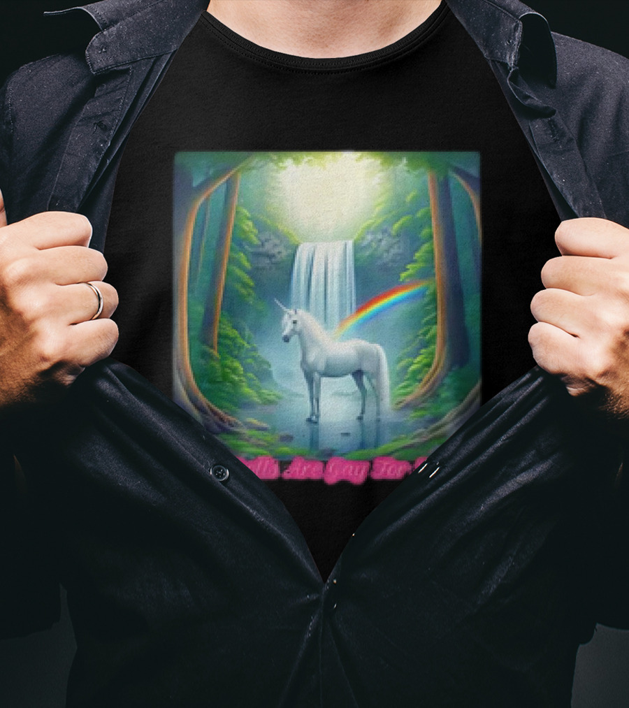 My Trolls Are Gay For Sasha Unicorn Waterfall Rainbow T-Shirt