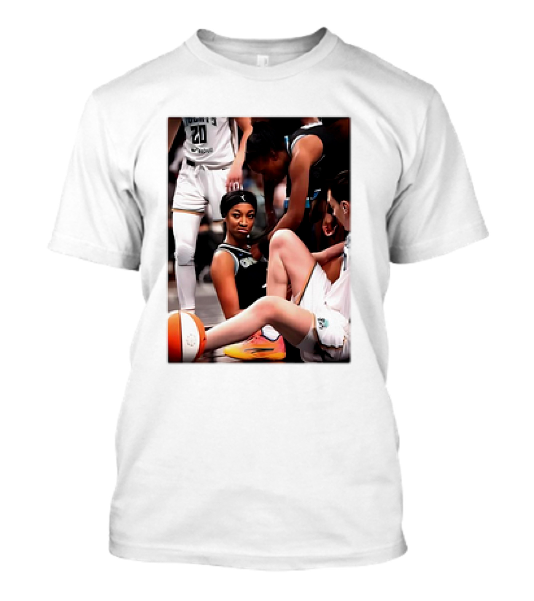Angel Reese Determined Poised Basketball Court Moment T-Shirt