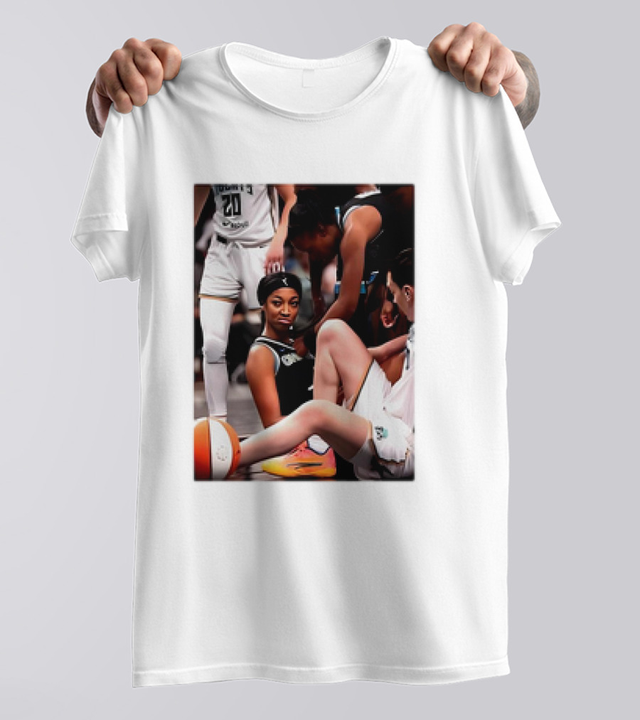 Angel Reese Determined Poised Basketball Court Moment T-Shirt