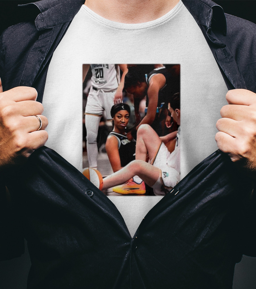 Angel Reese Determined Poised Basketball Court Moment T-Shirt