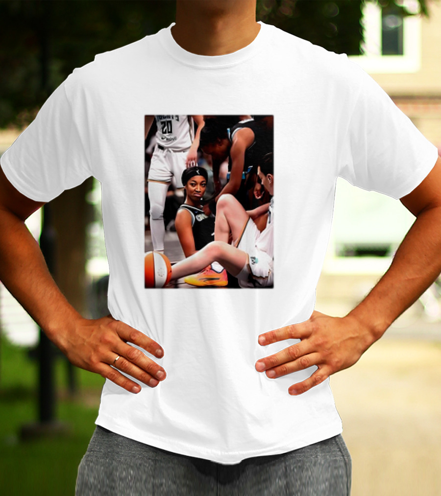 Angel Reese Determined Poised Basketball Court Moment T-Shirt