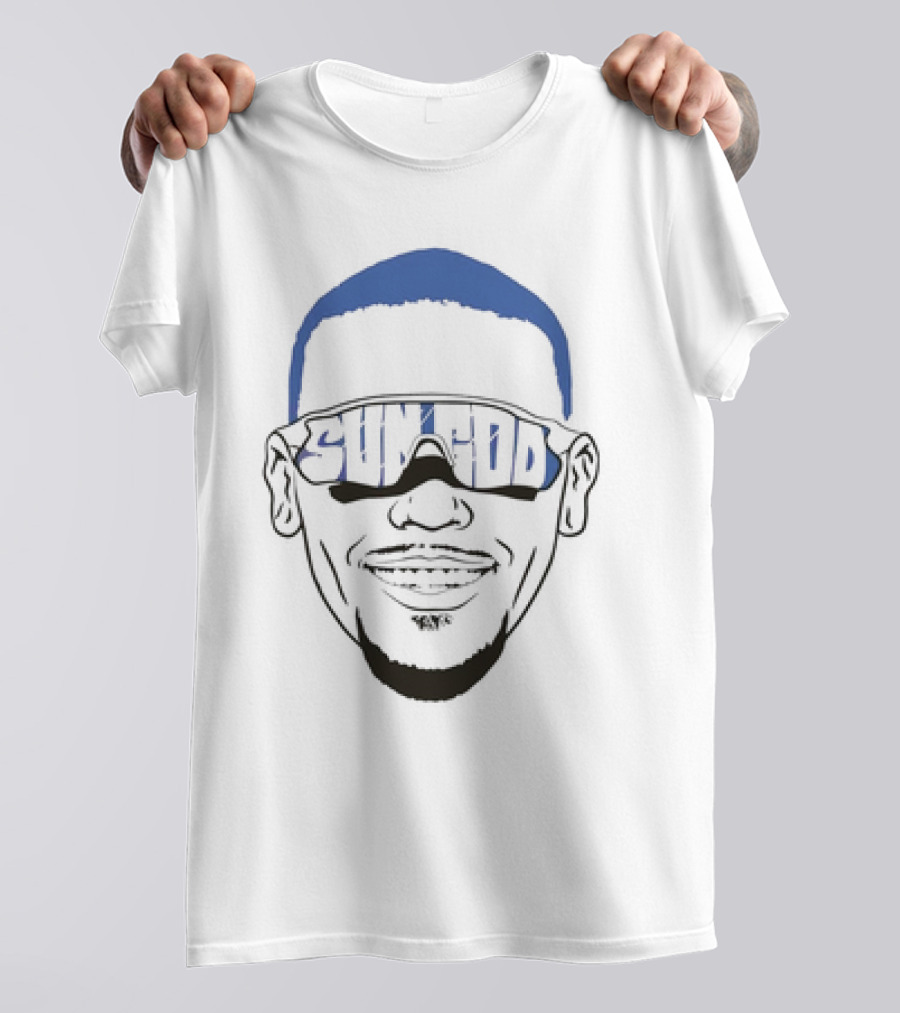 Sun God Amon Ra St Brown Big Face Sunglasses T-Shirt