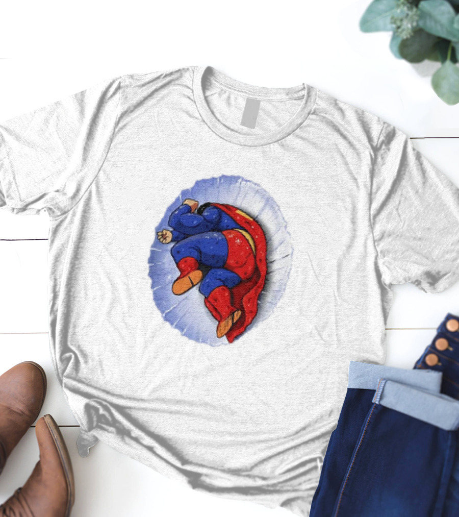 Superman X Yamcha Fallen Hero Parody Crossover T-Shirt