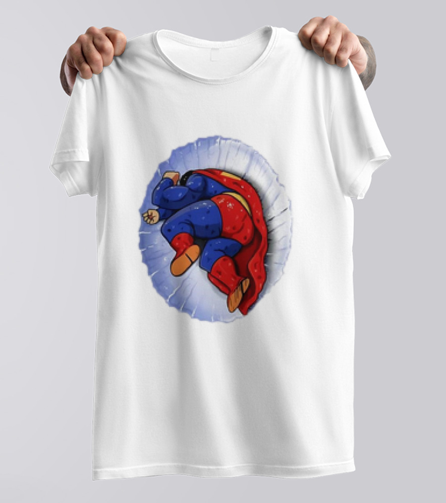 Superman X Yamcha Fallen Hero Parody Crossover T-Shirt