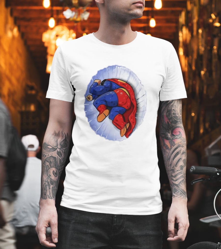 Superman X Yamcha Fallen Hero Parody Crossover T-Shirt