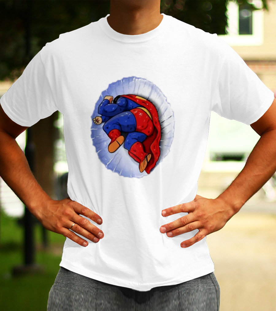 Superman X Yamcha Fallen Hero Parody Crossover T-Shirt