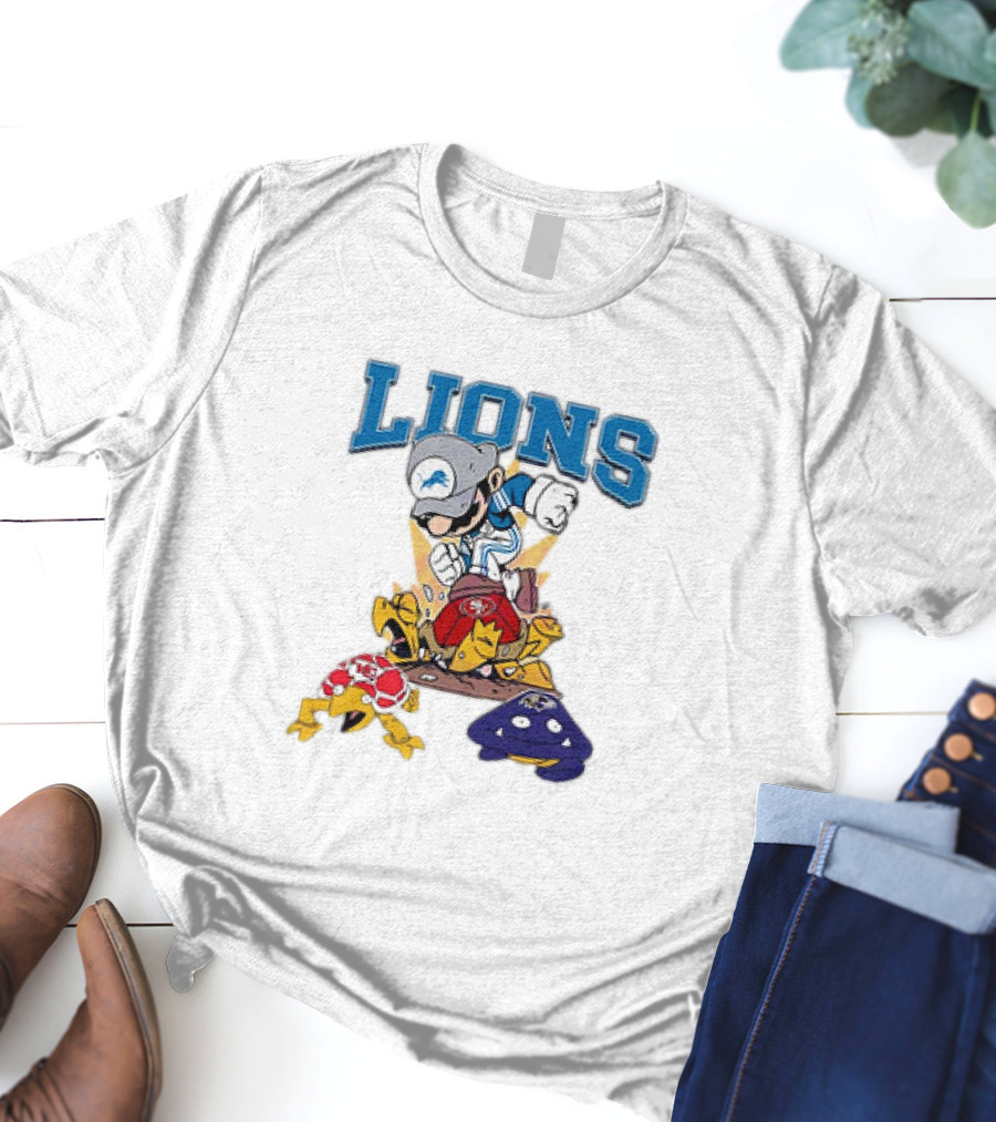 Lions Mario Stomps 49ers Chiefs Ravens T-Shirt