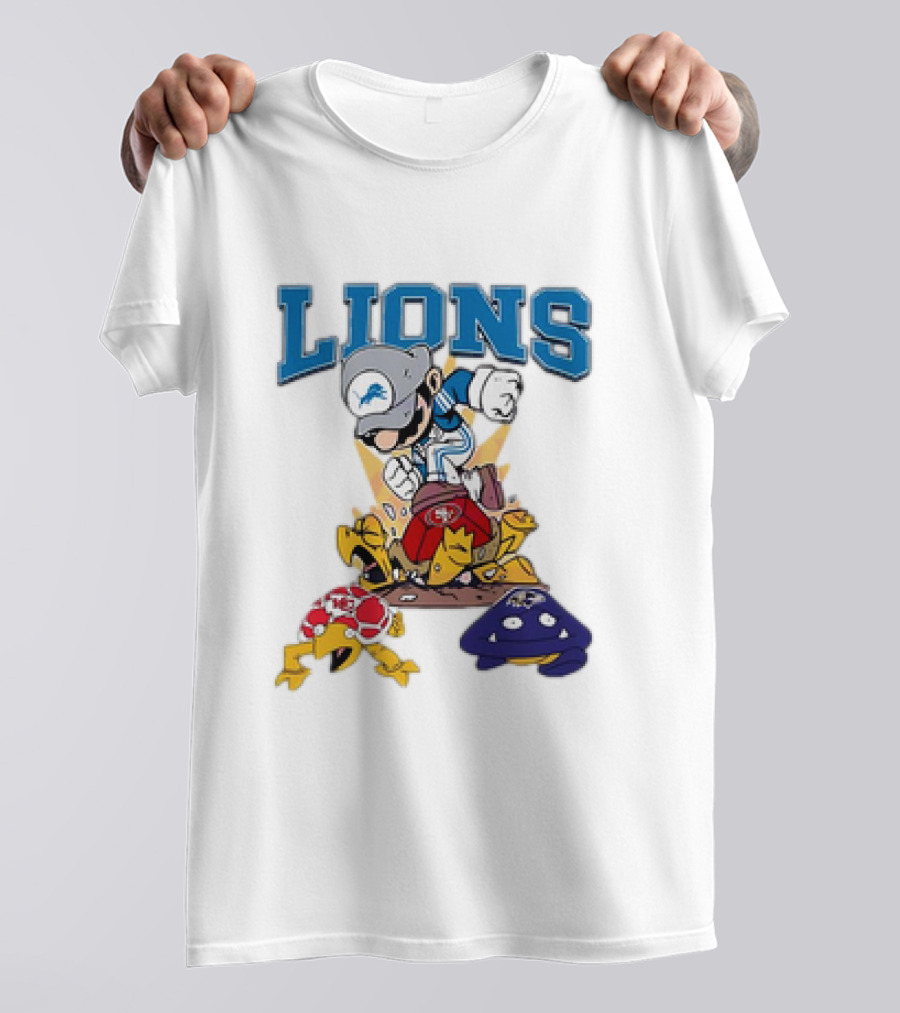 Lions Mario Stomps 49ers Chiefs Ravens T-Shirt