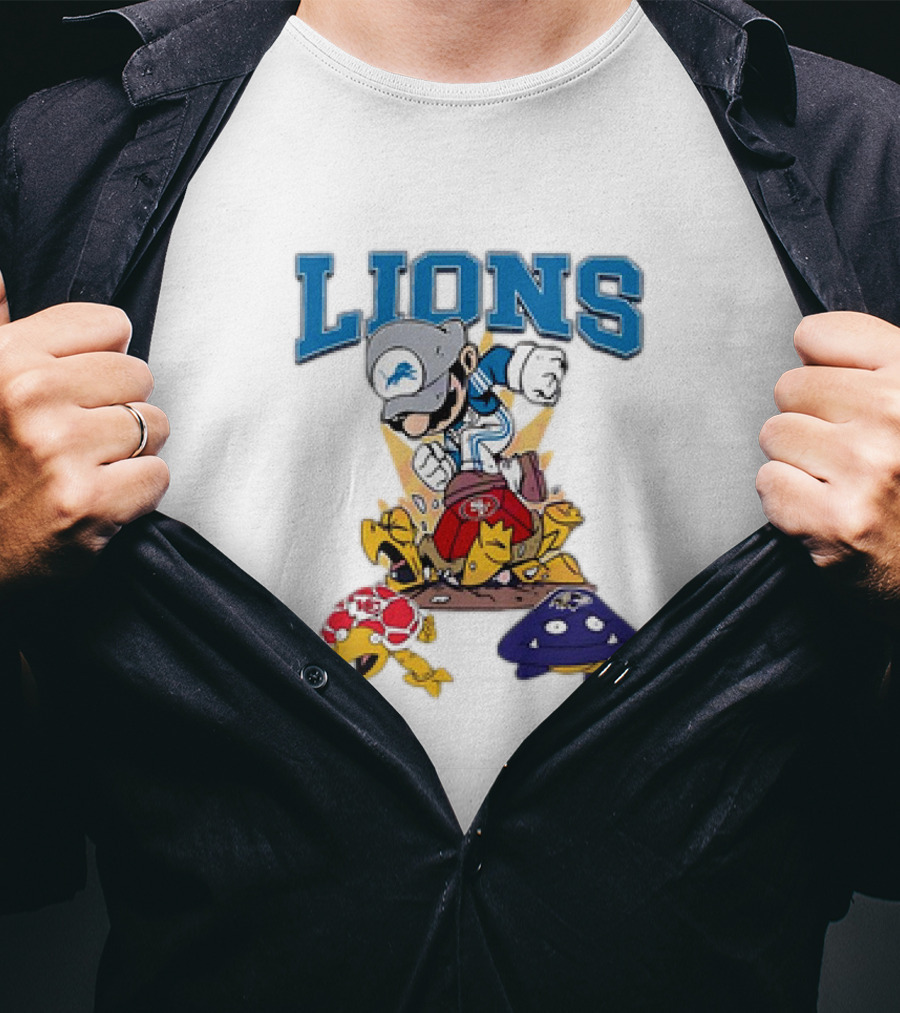 Lions Mario Stomps 49ers Chiefs Ravens T-Shirt