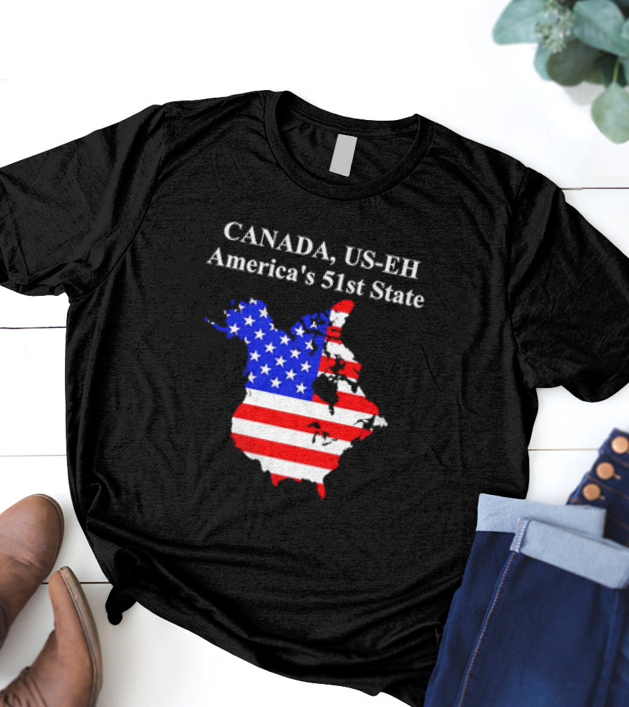 Canada US-EH America's 51st State Map T-Shirt