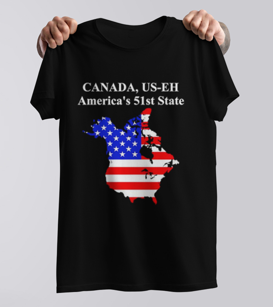 Canada US-EH America's 51st State Map T-Shirt
