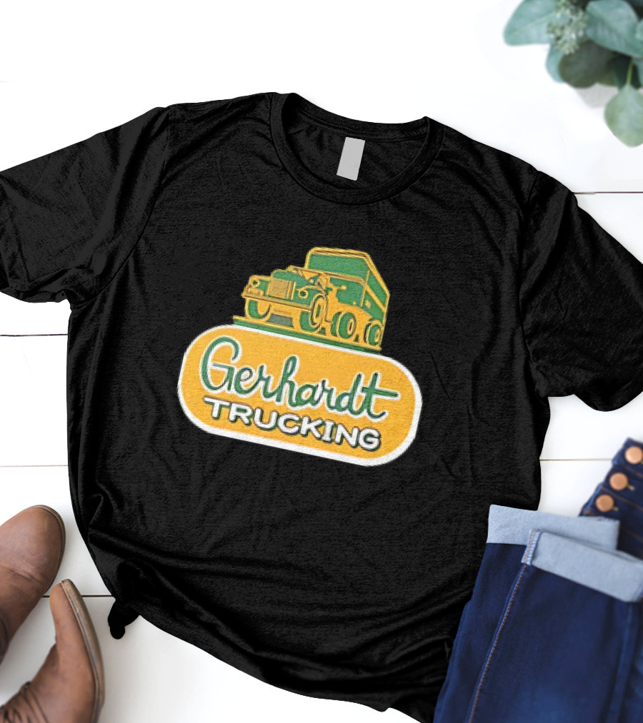 Gerhardt Trucking Vintage Green And Yellow Truck T-Shirt