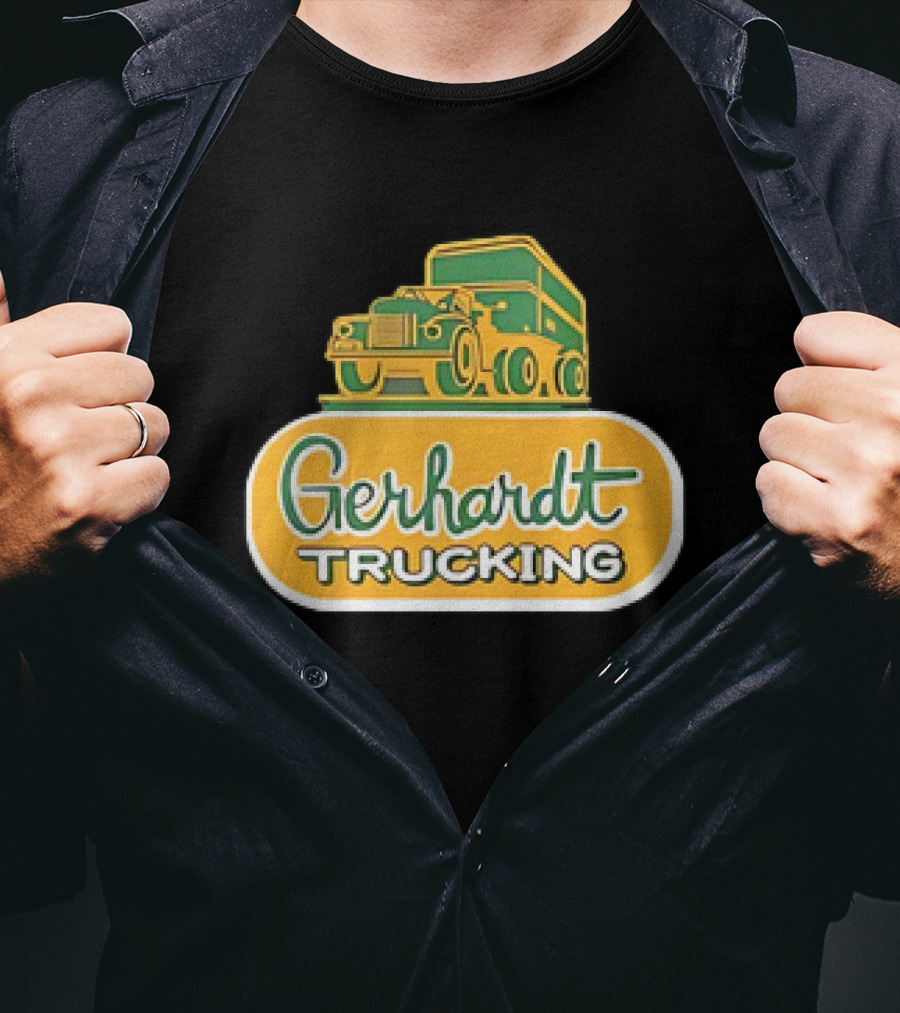 Gerhardt Trucking Vintage Green And Yellow Truck T-Shirt